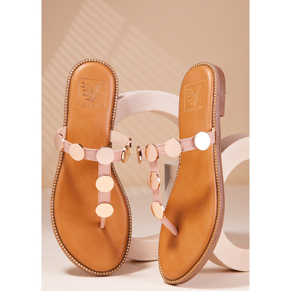 House of Vian Jolene Pink T-Strap Flats