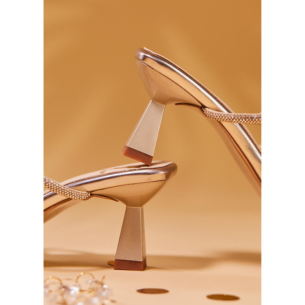 House of Vian Chrysalis Gold Spool Heels Sandals