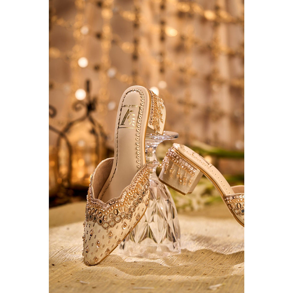 House of Vian Shabnam Beige Mules