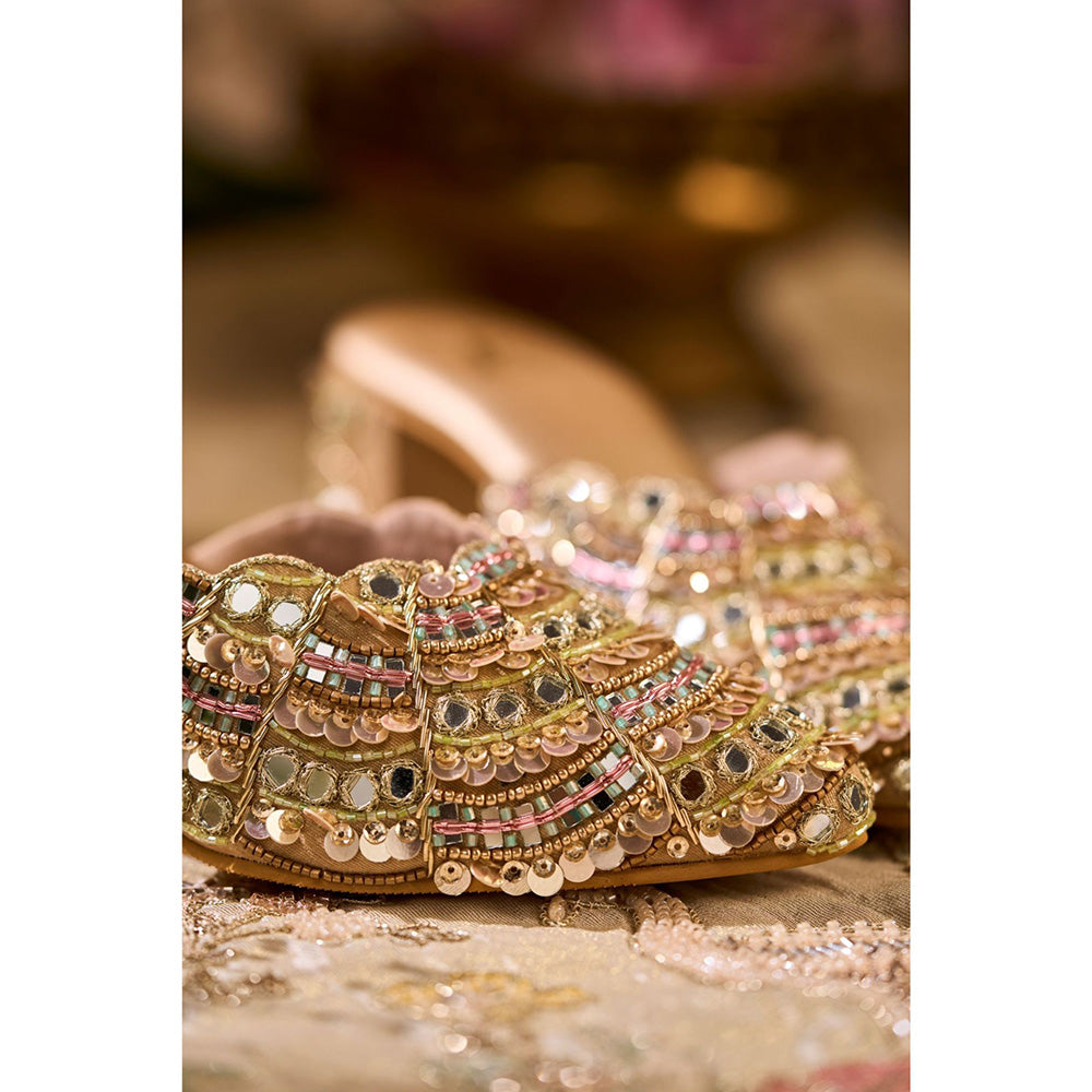 House of Vian Suroor Gold Mules