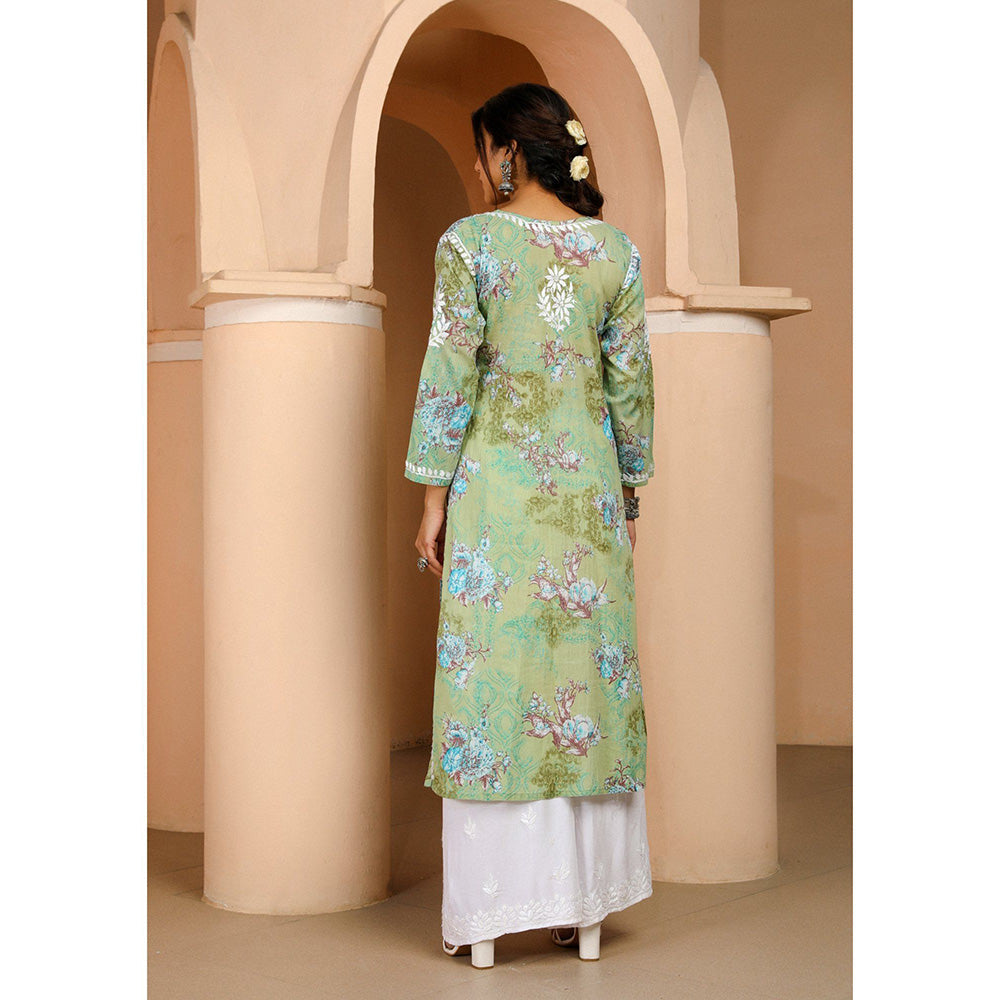 House of Chikankari Eliza Chikankari Mulmul Straight Kurta