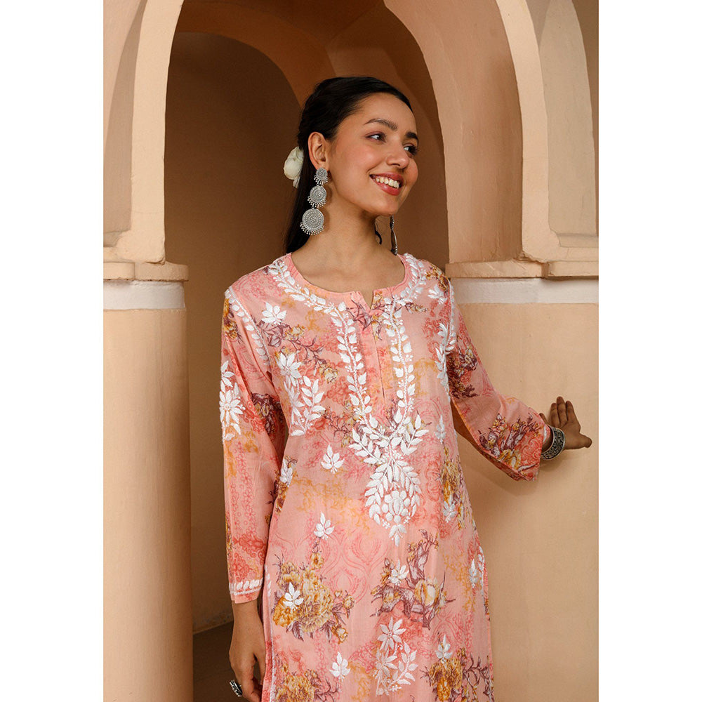 House of Chikankari Eliza Chikankari Mulmul Straight Kurta