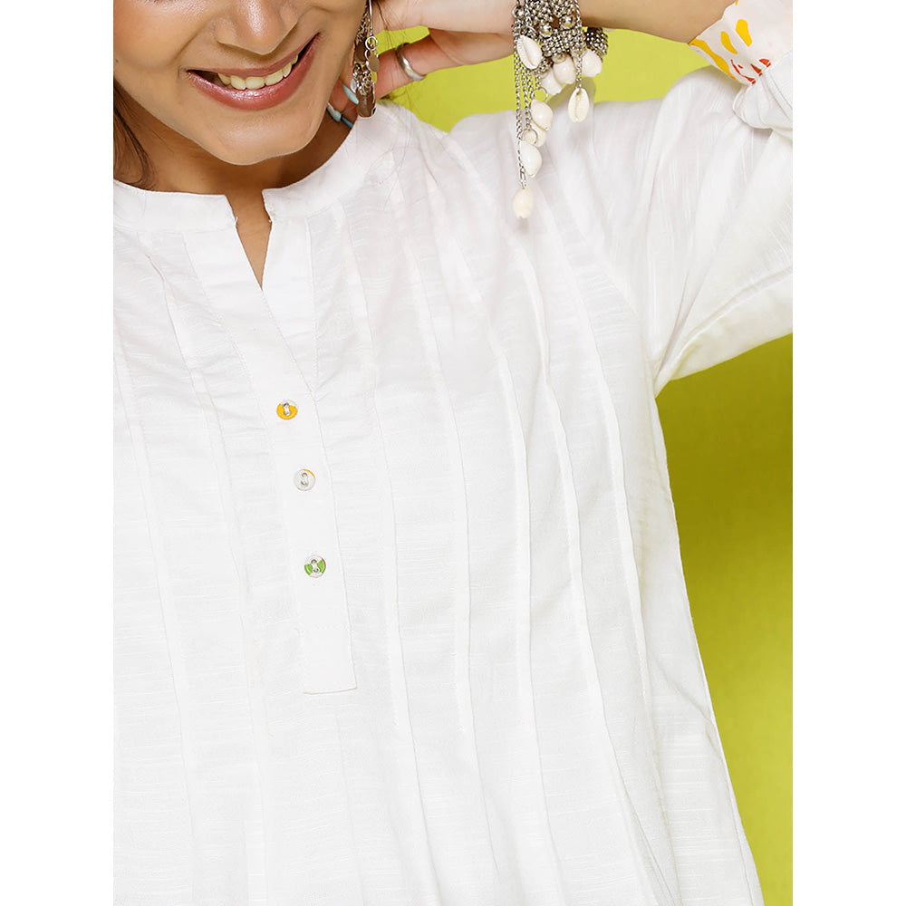 House of Chikankari Rang Barse Cotton Solid Women's Short Kurta