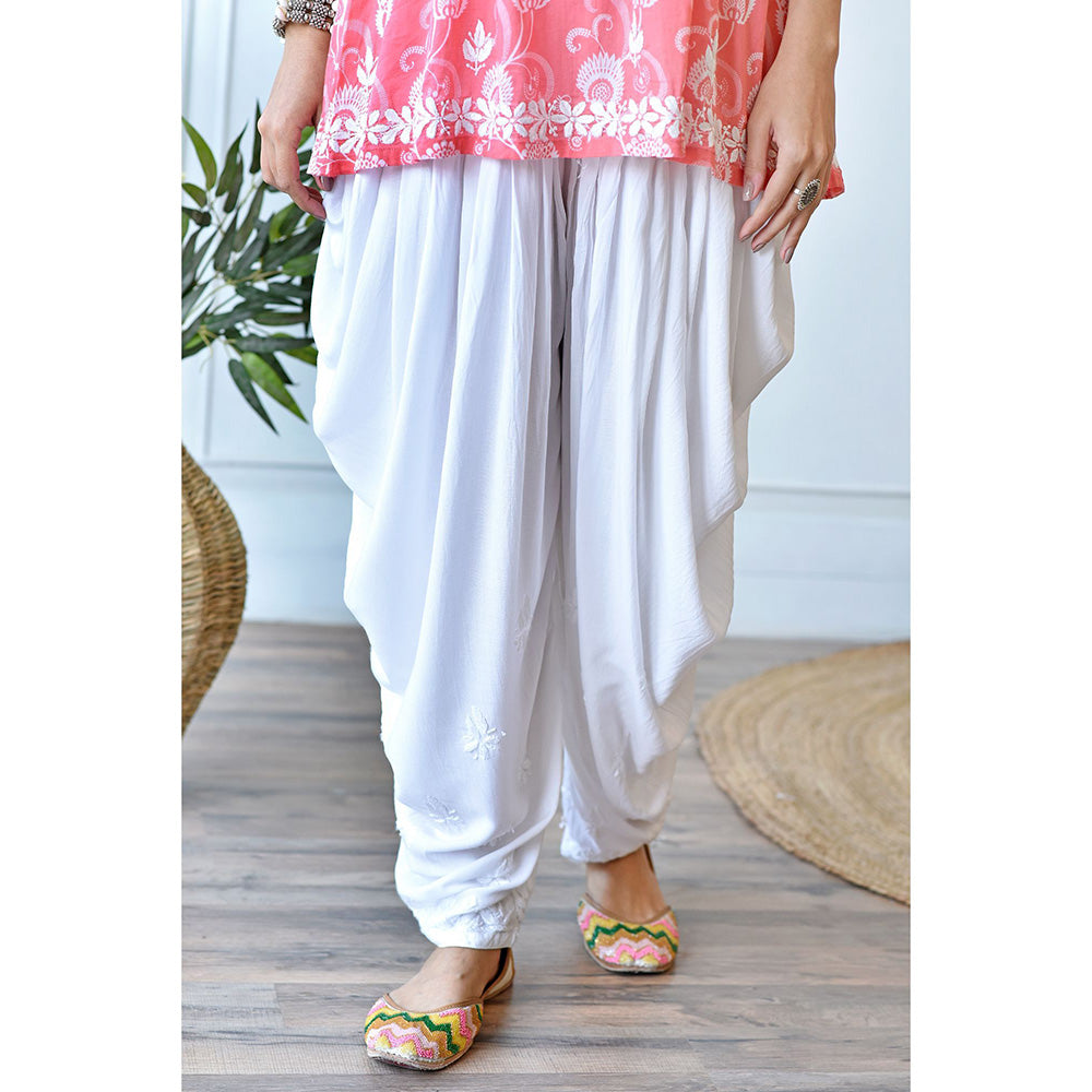 House of Chikankari Rahima Chikankari Rayon Dhoti