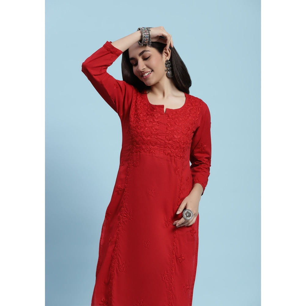 Chikankari Woven Long Kurta