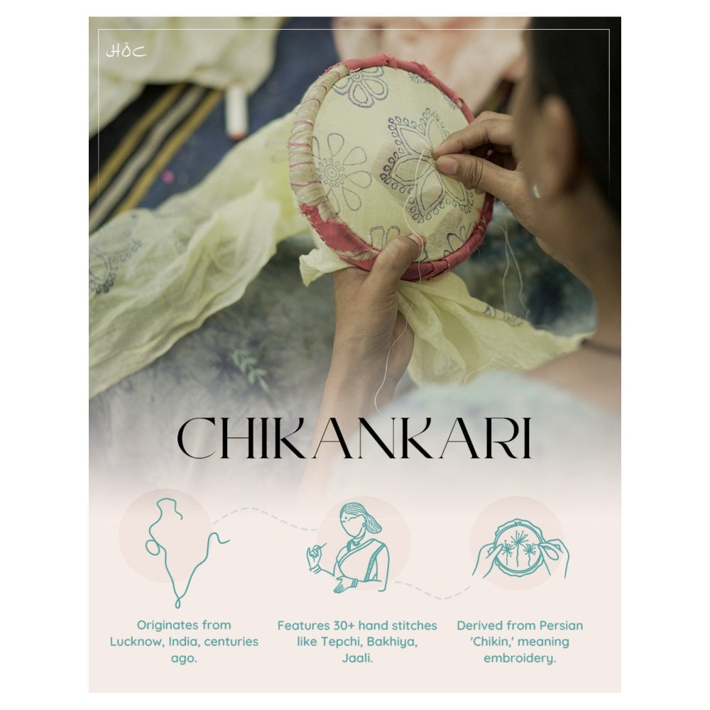 Chikankari Woven Short Kurta