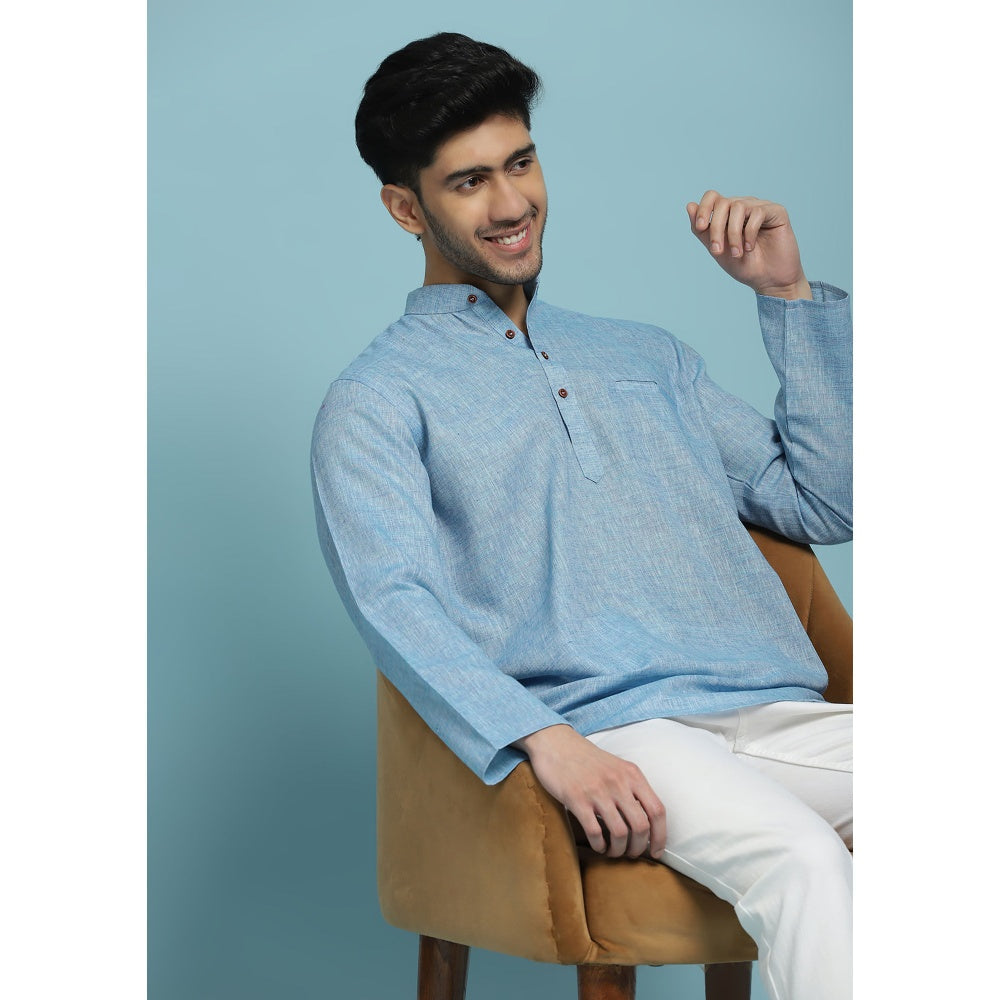 Solid Woven Short Kurta