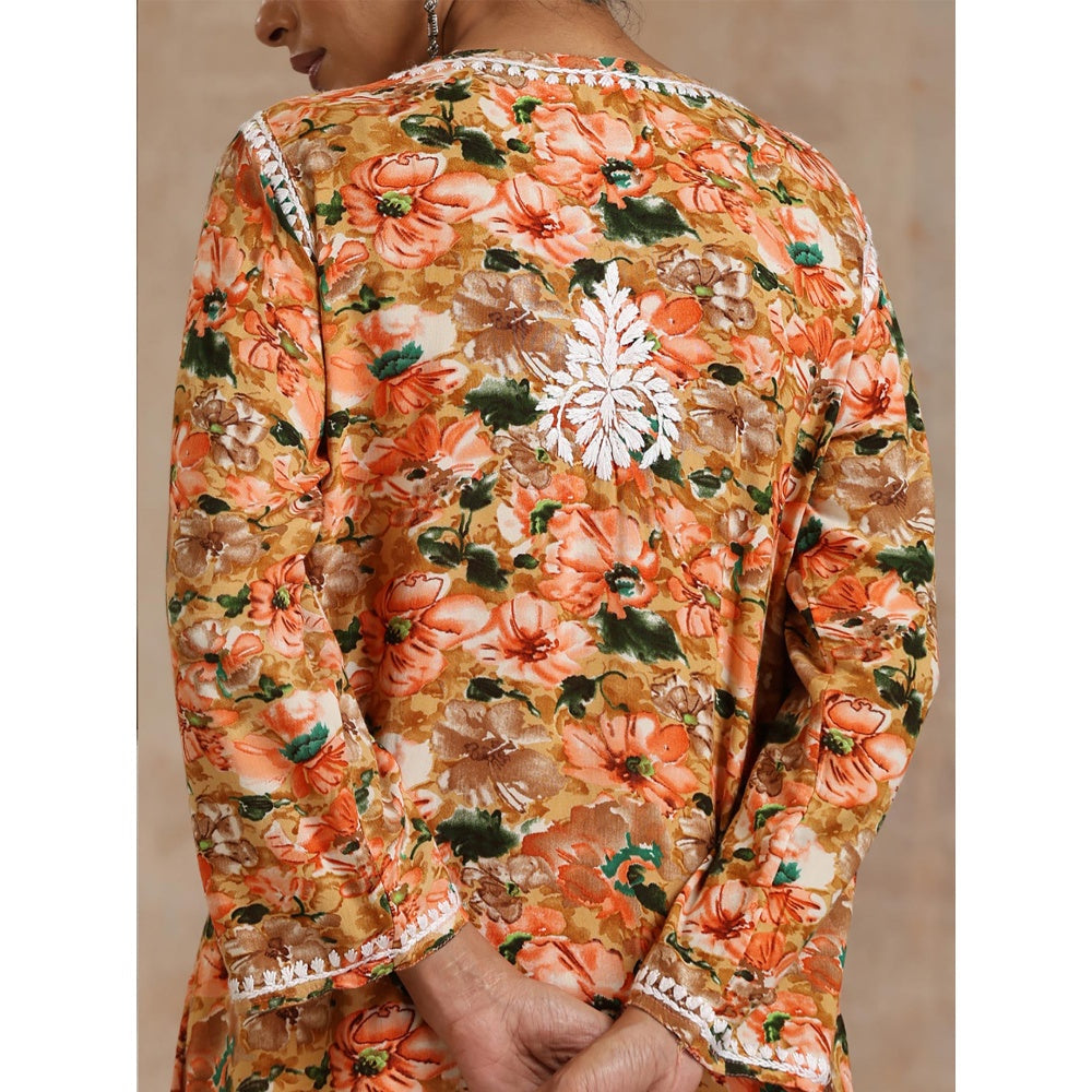 Chikankari Printed Long Kurta