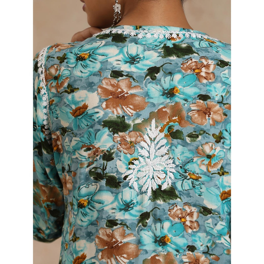 Chikankari Printed Long Kurta