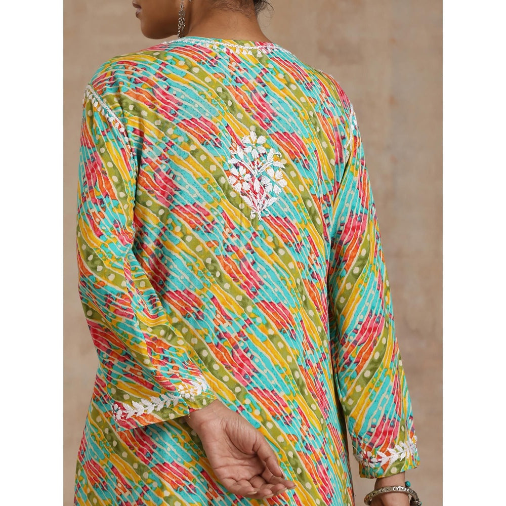 Chikankari Printed Long Kurta