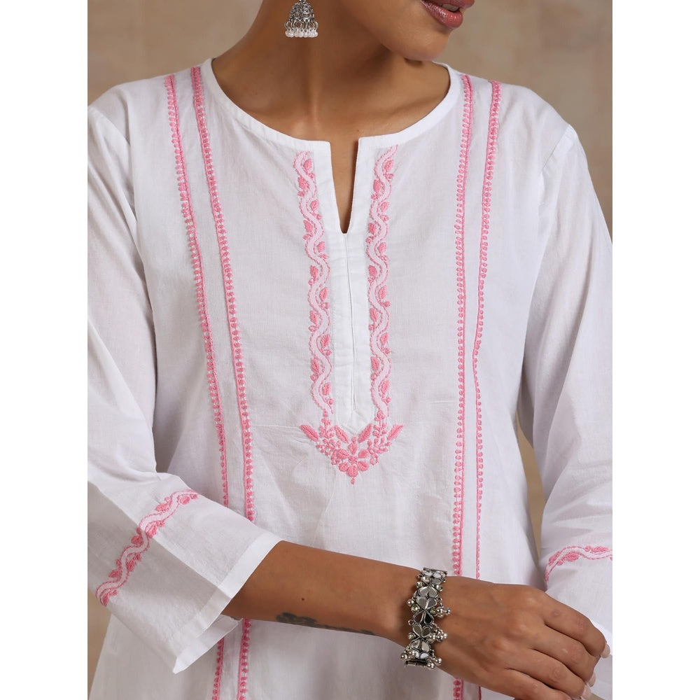 Chikankari Woven Long Kurta