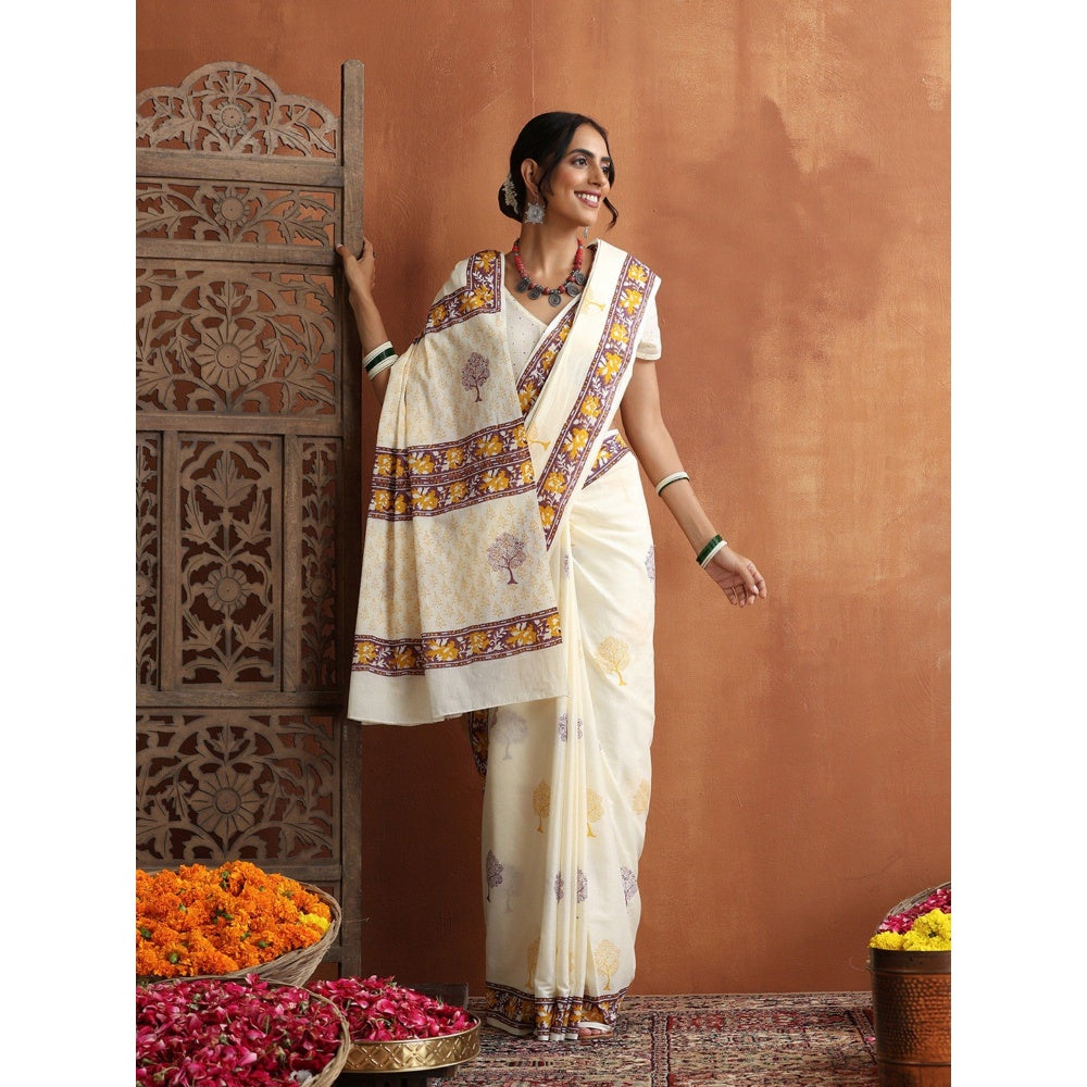 HOC Crafts Hand Block Printed Saree