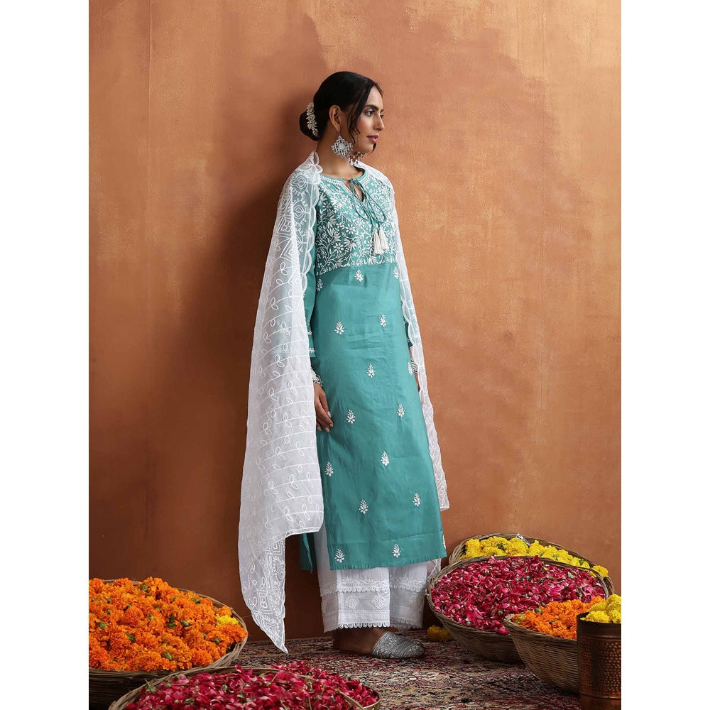 Chikankari Woven Long Kurta