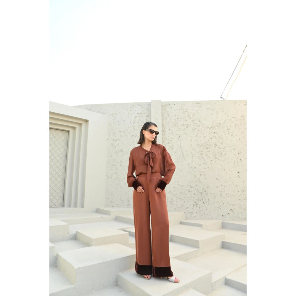 House of duti Bare Brown Solid Co-Ord (Set of 2)