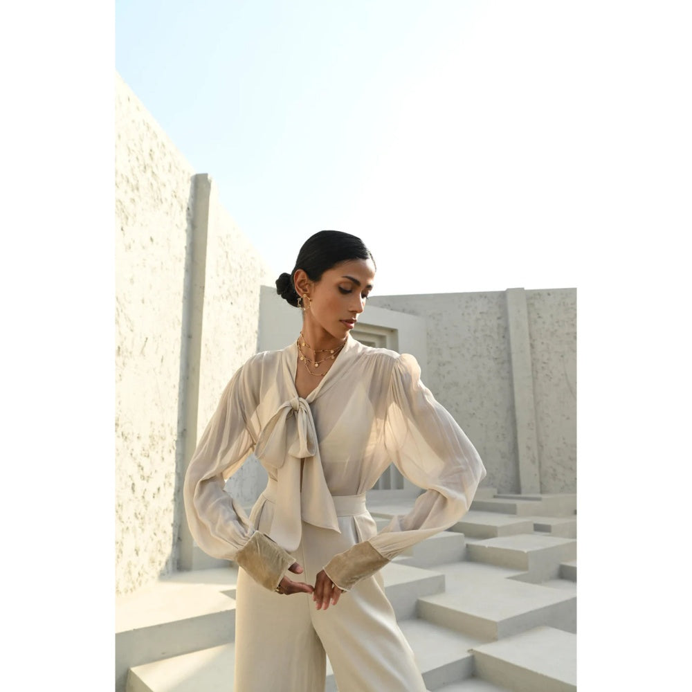 House of duti Bare Off White Solid Co-Ord (Set of 2)