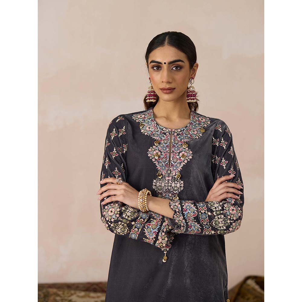 Inej Grey Short Kurti with Sharara (Set of 2)