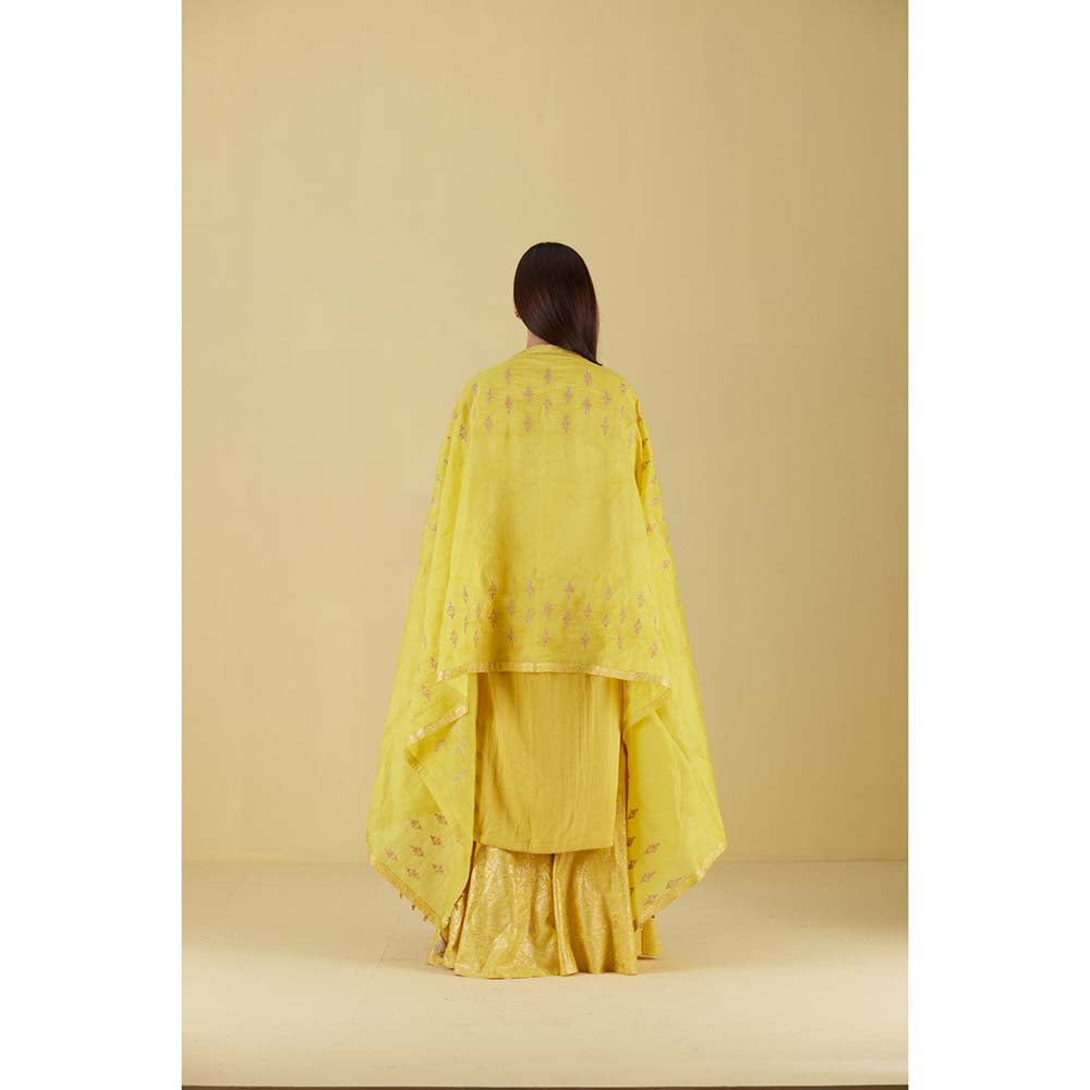 Inej Kurta Straight Corn Yellow with Pant (Set of 2)