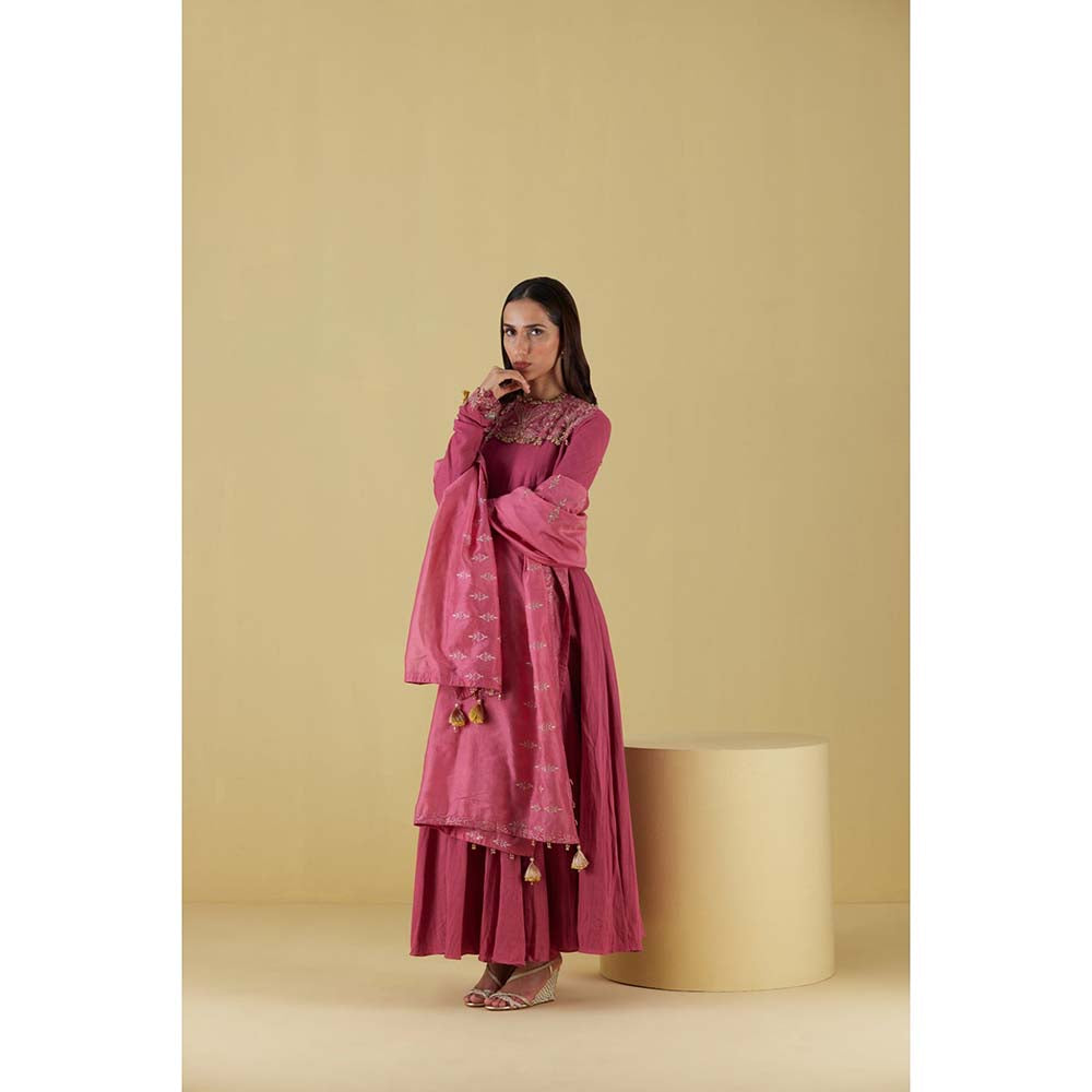 Inej Kurta Long Kali Pearly Pink with Pant (Set of 2)