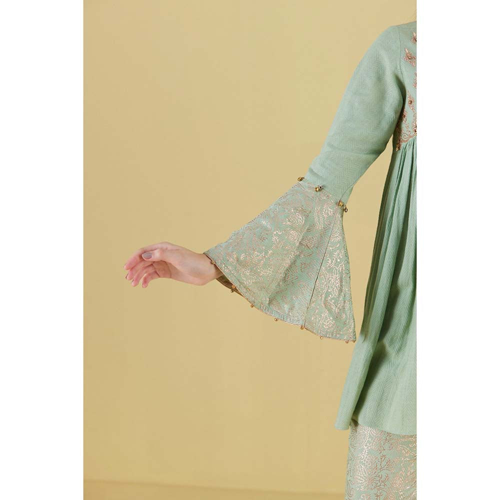 Inej Kurta Yok Sea Green Mint with Pant (Set of 2)