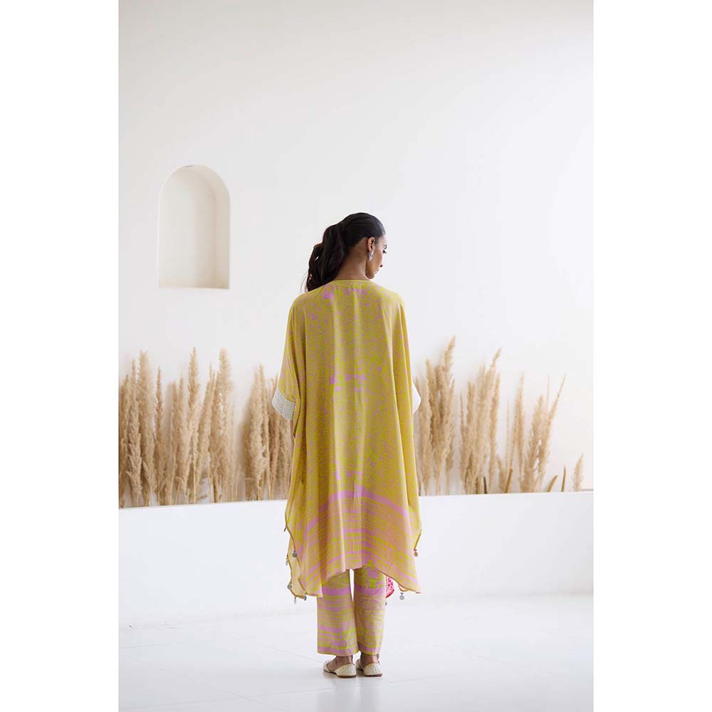 Inej Lakeer Multicoloured Kaftan Kurta with Pant (Set of 2)