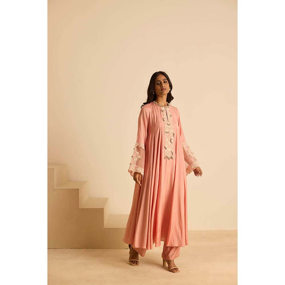 Inej Pink Anarkali with Pant and Dupatta (Set of 3)