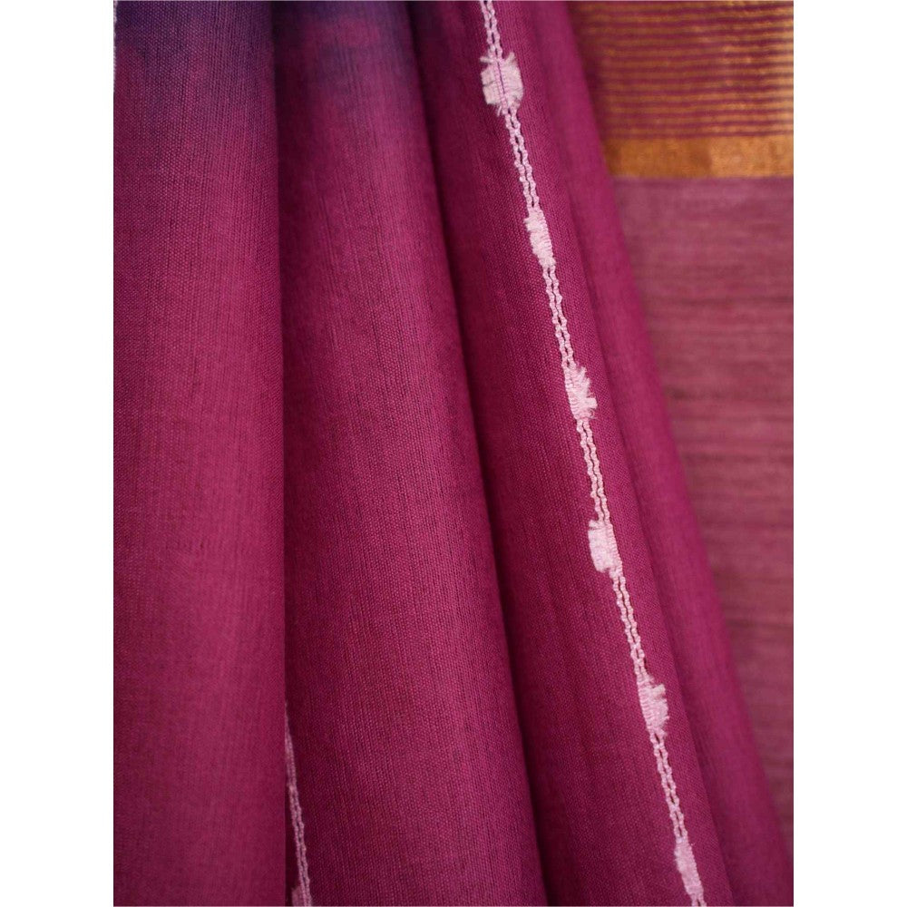 Isadora Life Womens Stripes Tassels Multi-Color Pre-Draped Saree with Unstitched Blouse