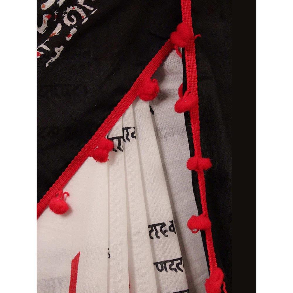 Isadora Life Multi-Color Printed Pre-Draped Saree with Unstitched Blouse