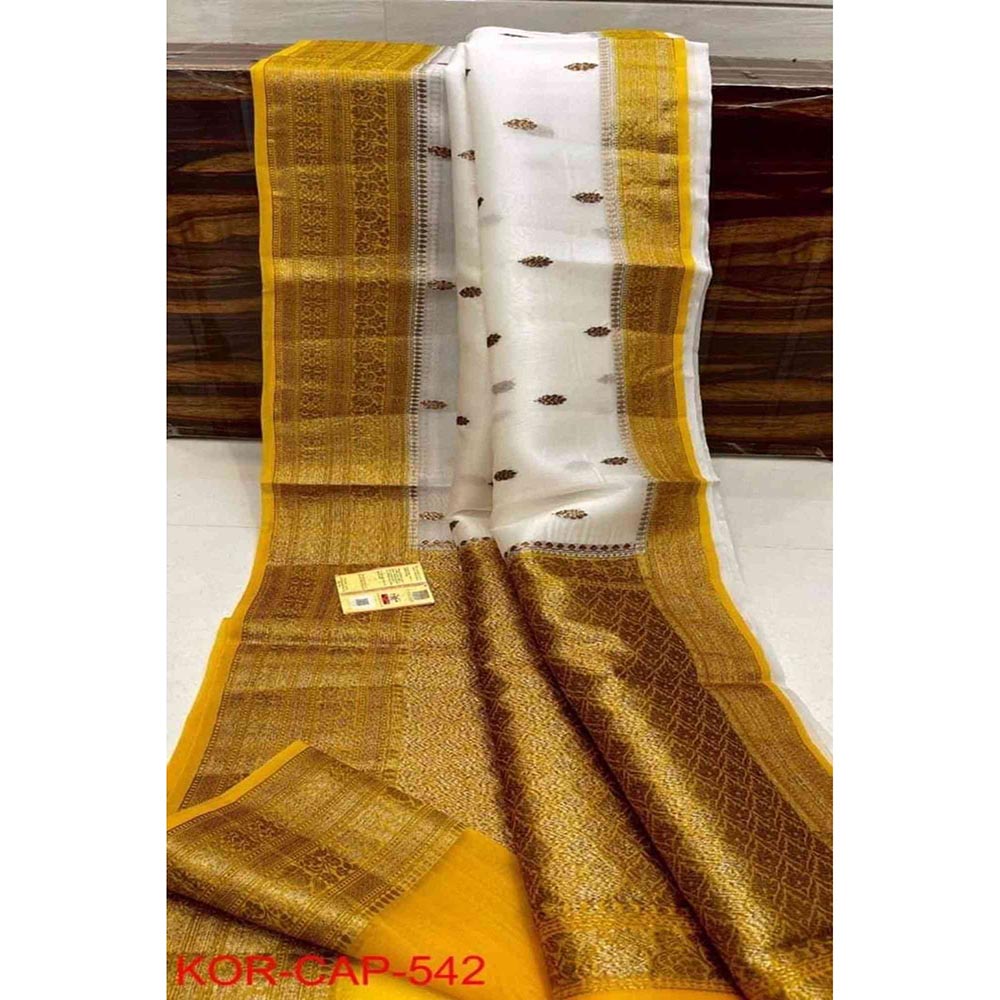 Isadora Life Multi-Color Woven Pre-Draped Saree with Unstitched Blouse