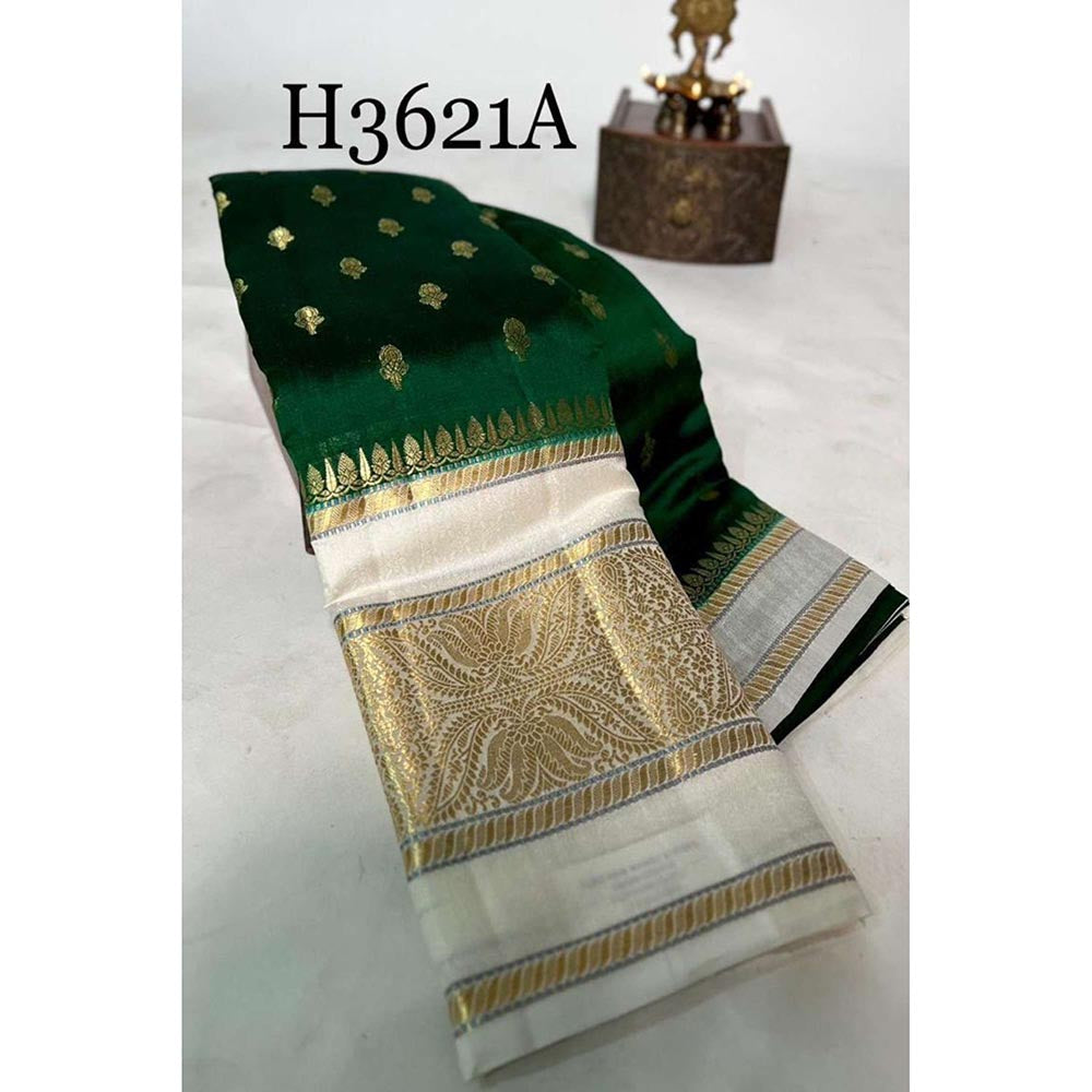 Isadora Life Black Woven Pre-Draped Saree with Unstitched Blouse