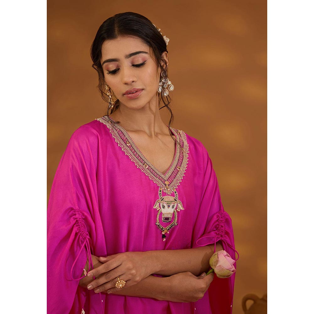 ISHA GUPTA TAYAL Pink Nandi Kaftan and Pant Set