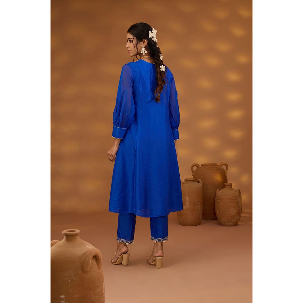 ISHA GUPTA TAYAL Blue Mayur Bagh Kurta and Pant with Dupatta