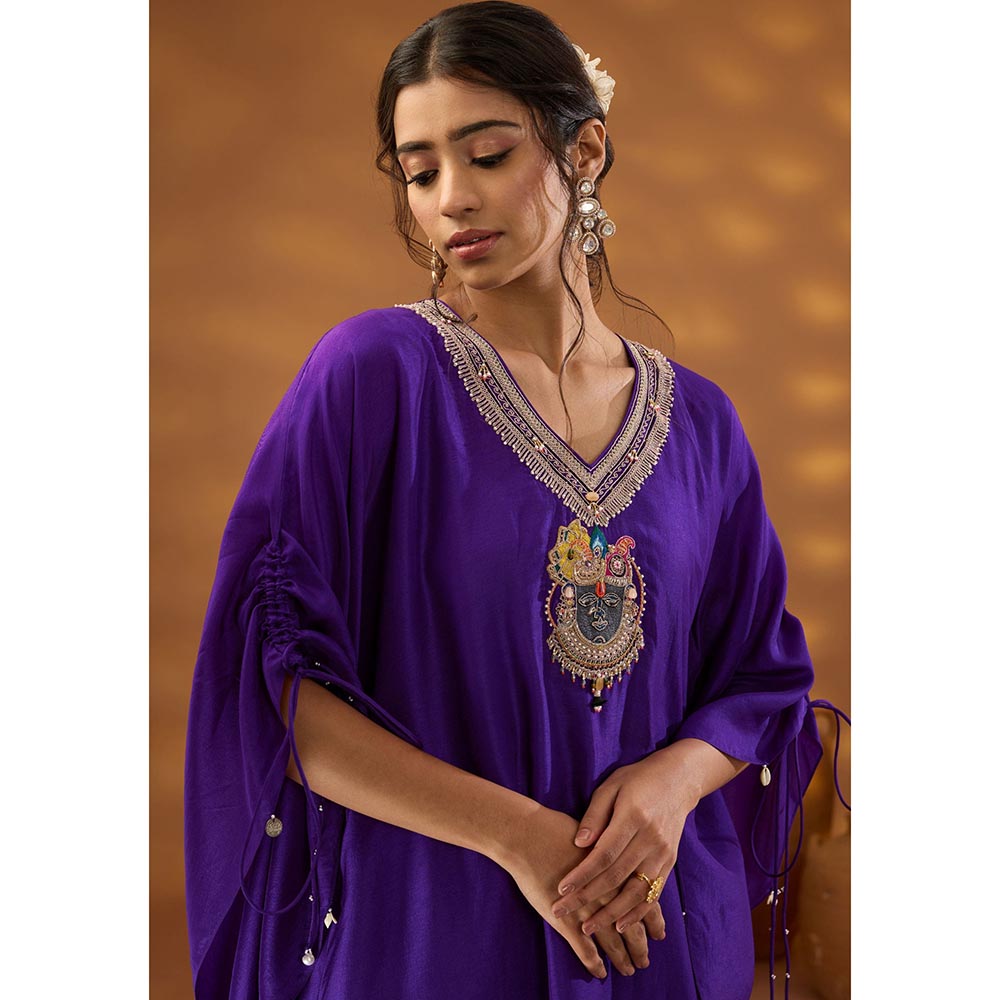 ISHA GUPTA TAYAL Purple Achyutam Kaftan and Pant Set