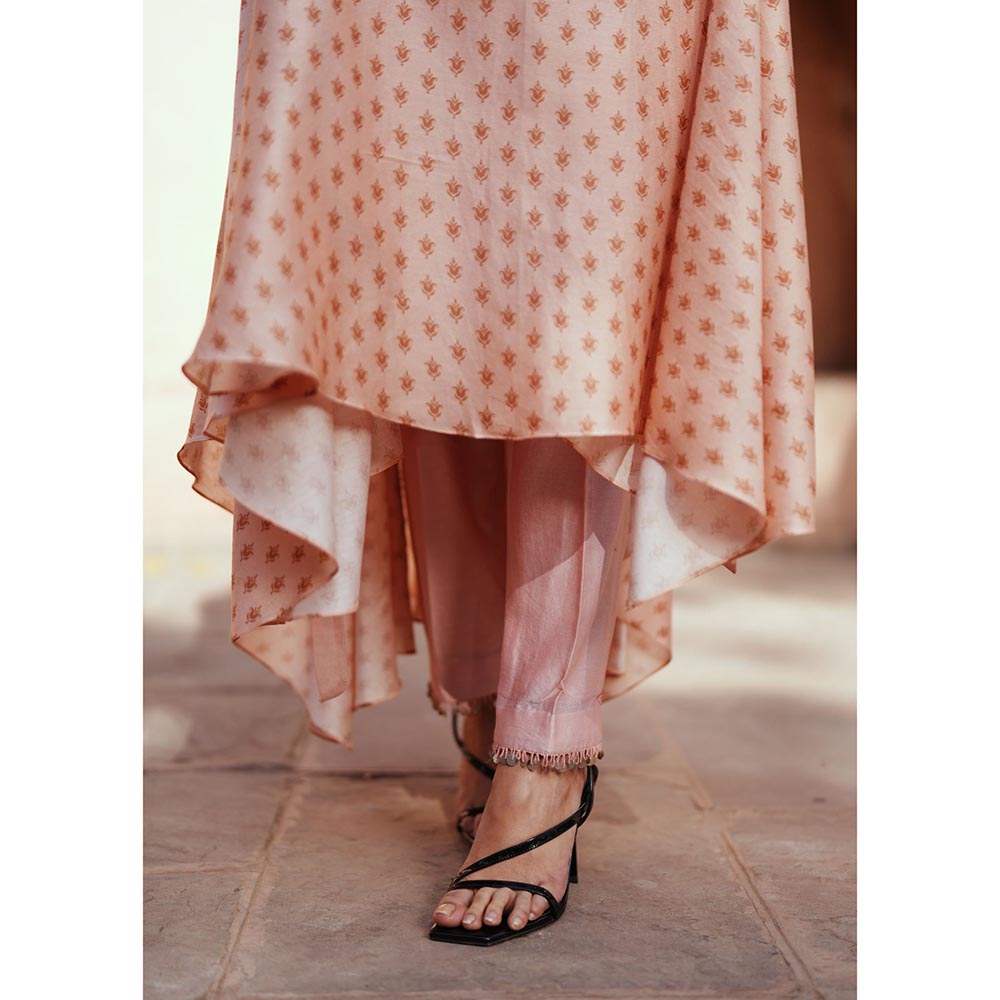 ISHA GUPTA TAYAL Pink Veda Assymetrical Anarkali and Pant with Jacket