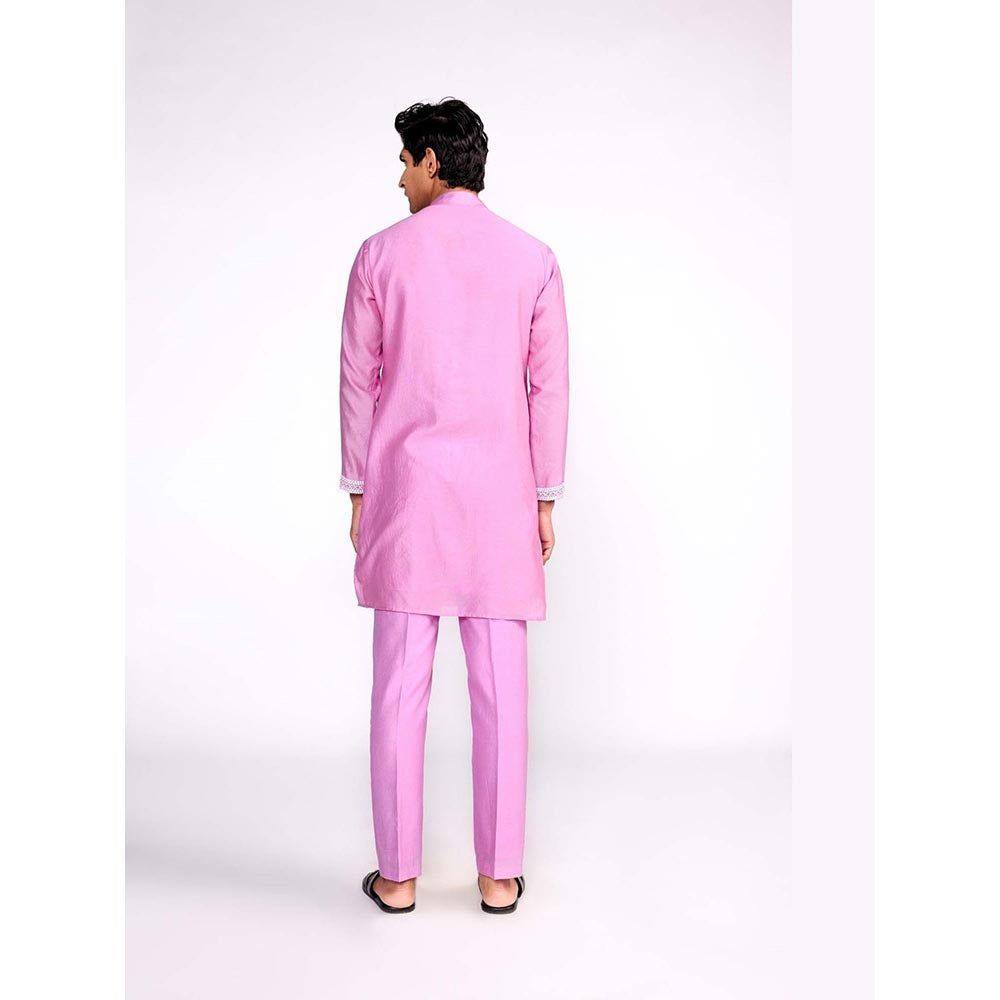 ISHA GUPTA TAYAL Purple Embroidered Silk Kurta and Pant Set