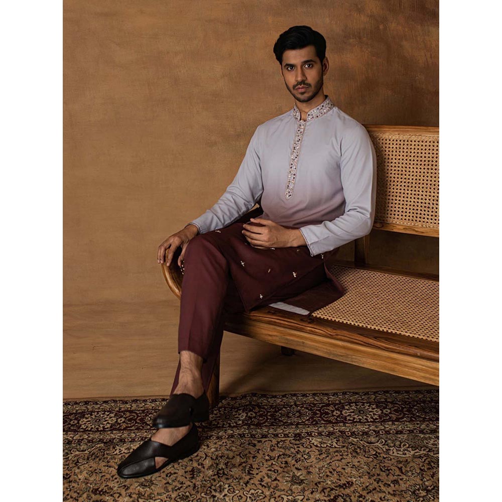 ISHA GUPTA TAYAL Grey Ombre Kurta and Pant Set