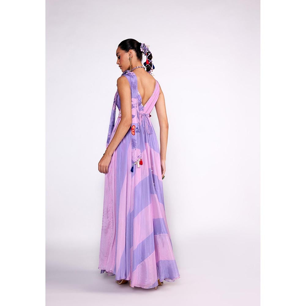 ISHA GUPTA TAYAL Purple Embroidered Anarkali Dress