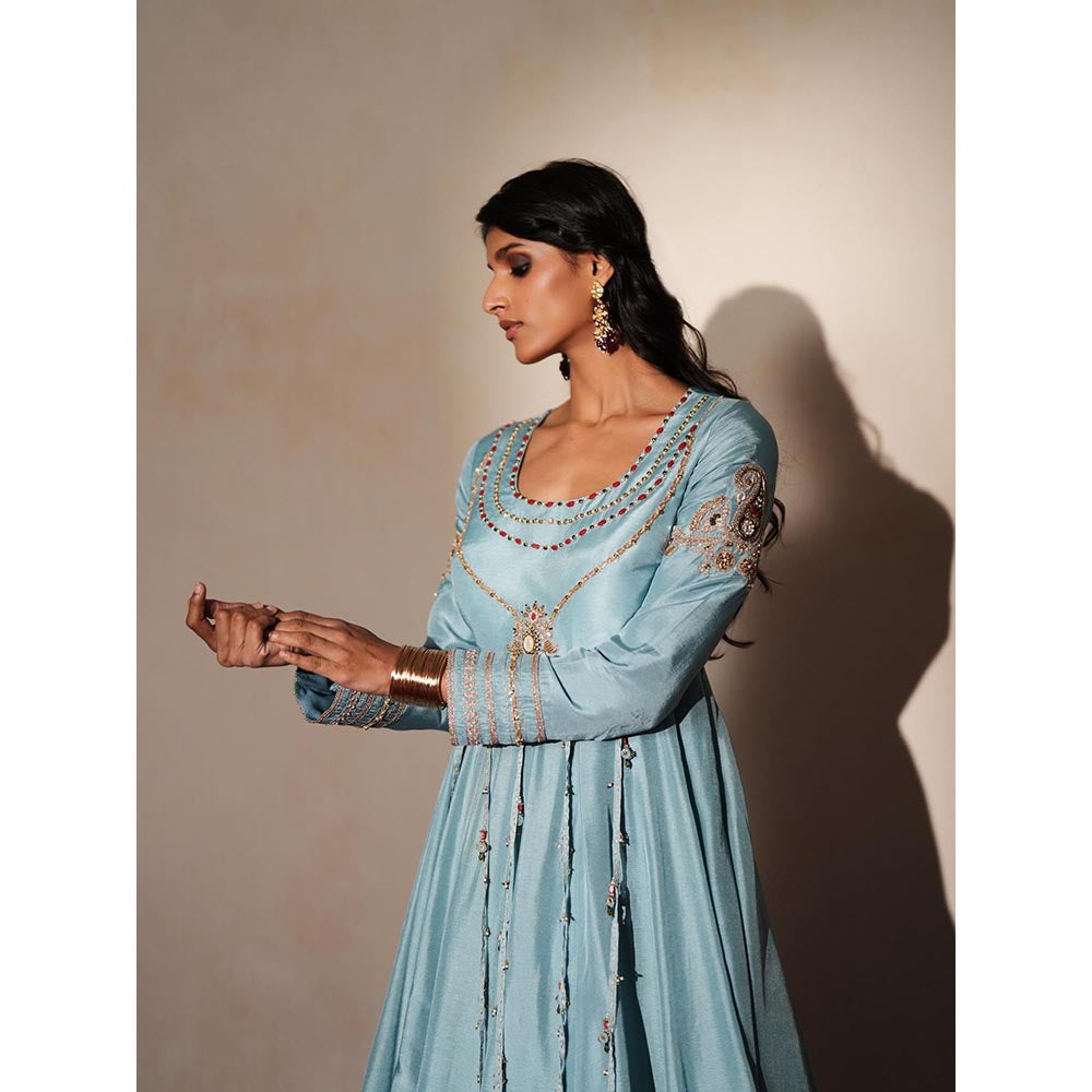ISHA GUPTA TAYAL Metallic Surahi Embroidered Anarakli Gown