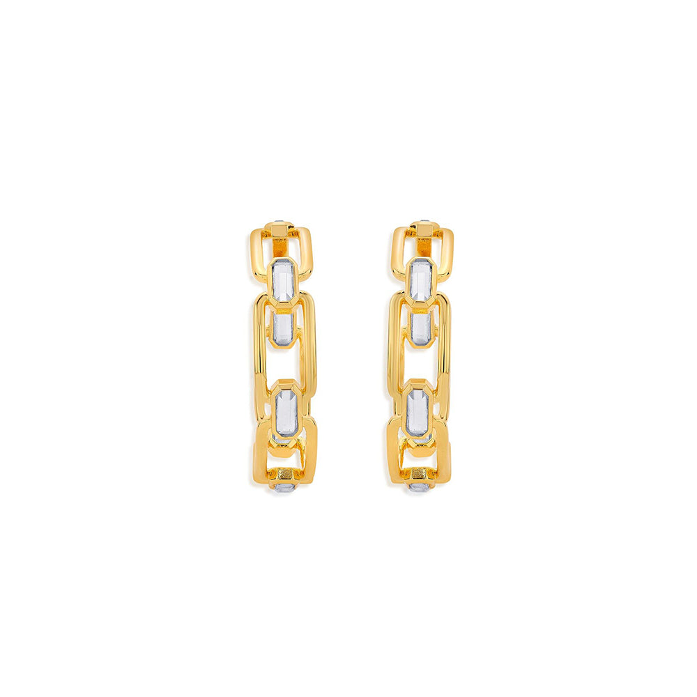 Isharya Connect Hoop Earrings In 18KT Gold Plated