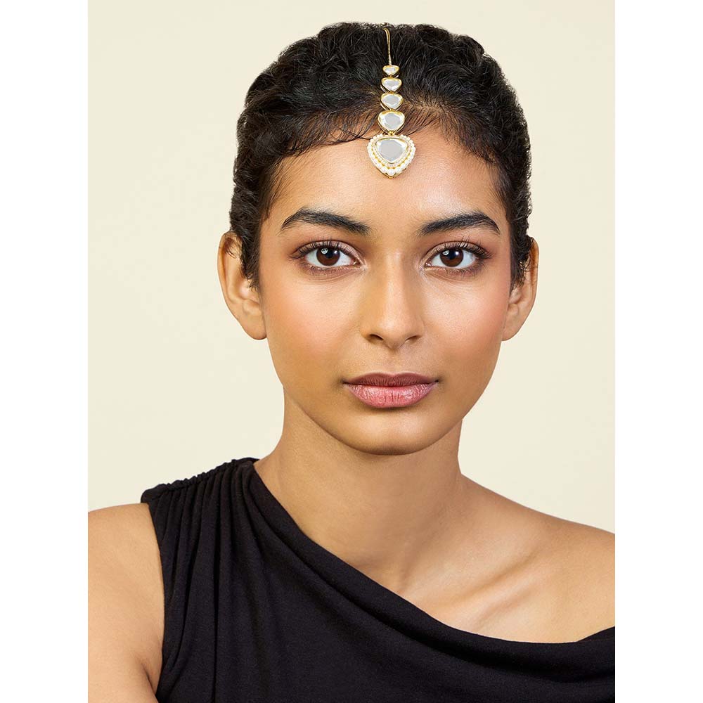 Isharya Mirror Boondein Maang Tikka In 18Kt Gold Plated