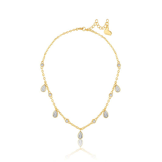 Isharya 18KT Gold Plated White Starlight Stationed Necklace