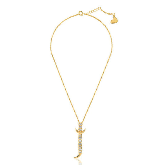 Isharya White 18KT Gold Plated Power Blade Pendant Necklace