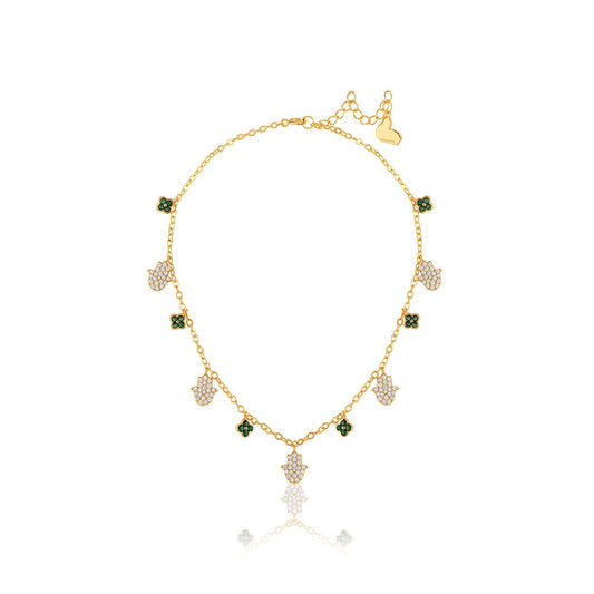 Isharya Multi-Color 18KT Gold Plated Guardian Glow Necklace