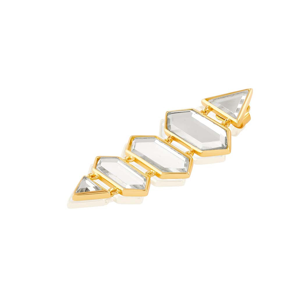 Isharya Demi Goddess Dazzle Mirror Earrings 18Kt Gold Plated