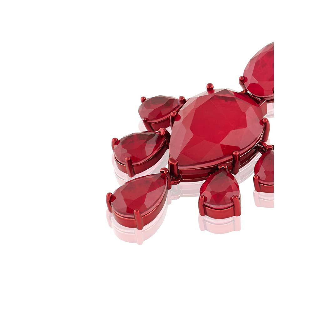 Isharya Crimson Luxe Dangler Earrings In Rhodium Plating - Red