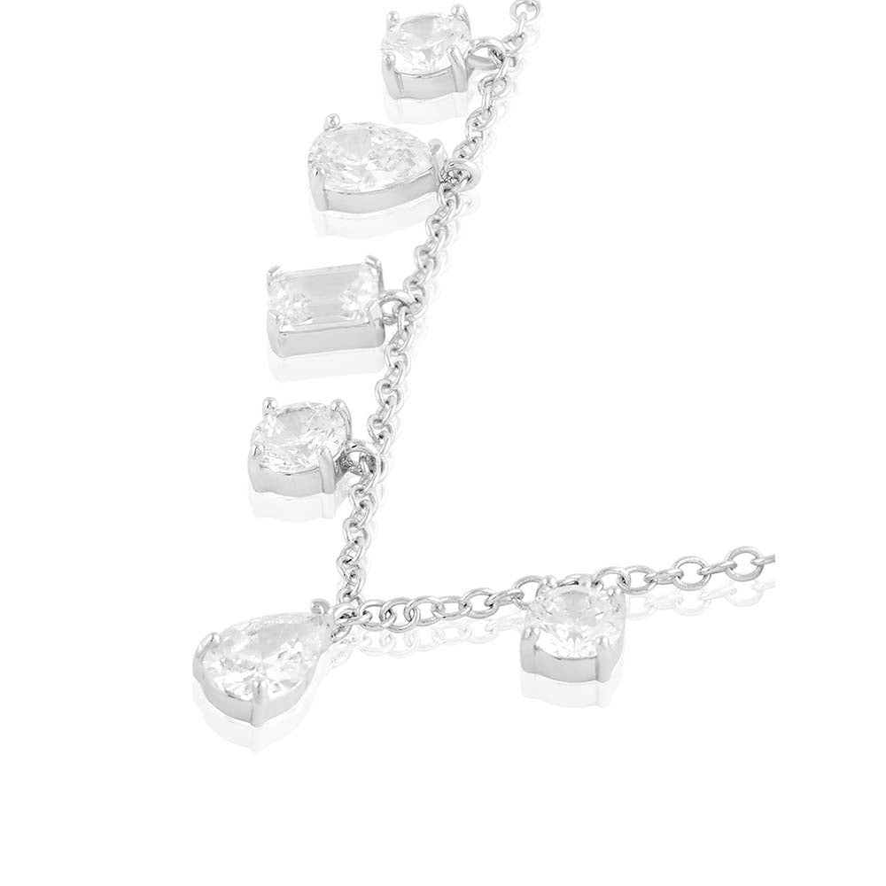 Isharya Eterna Charm Choker Necklace In Rhodium Plating - White