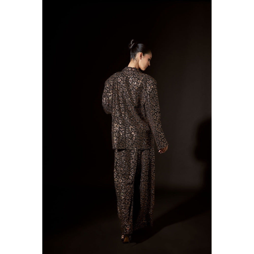 ITRH Boxy Chic Black Jacket with Pant (Set of 2)