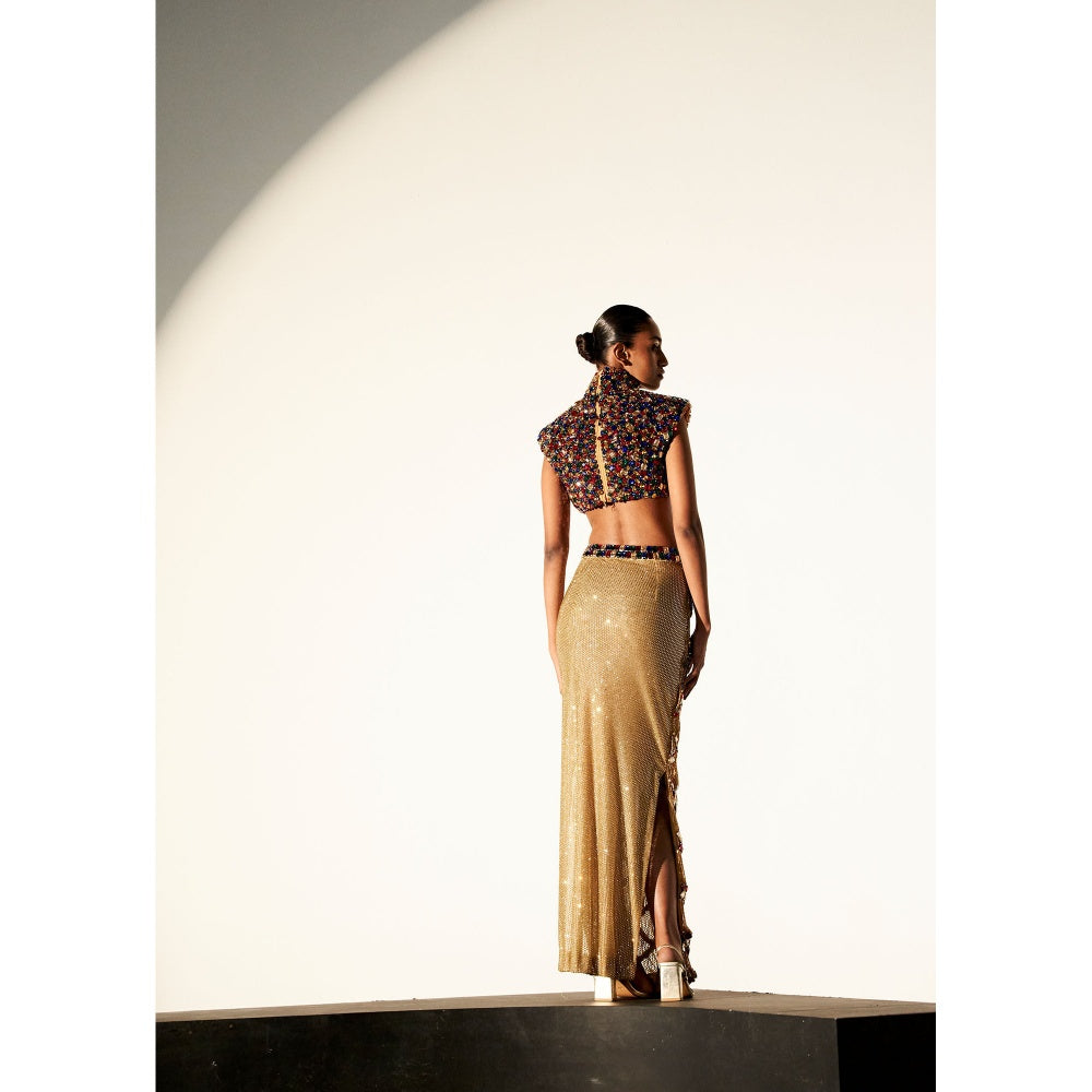 ITRH Sphinx Chic Multicolour Top with Skirt (Set of 2)