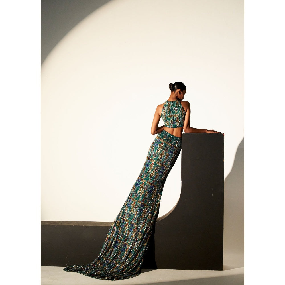 ITRH Cleopatra Green Top with Skirt (Set of 2)