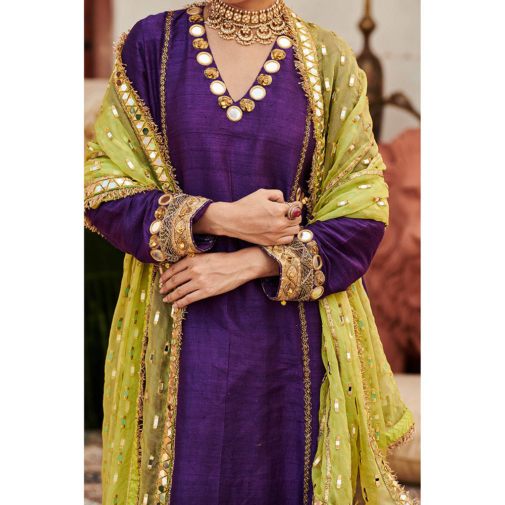 ITRH Arghwani Kurta with Pant and Dupatta (Set of 3)