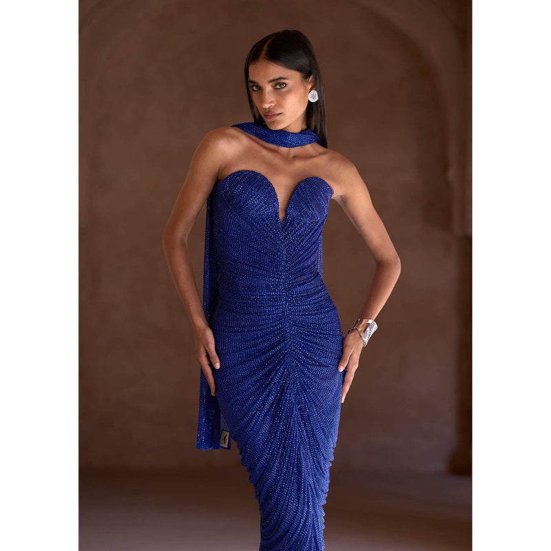 ITRH Blue Qareena Gown with Stole